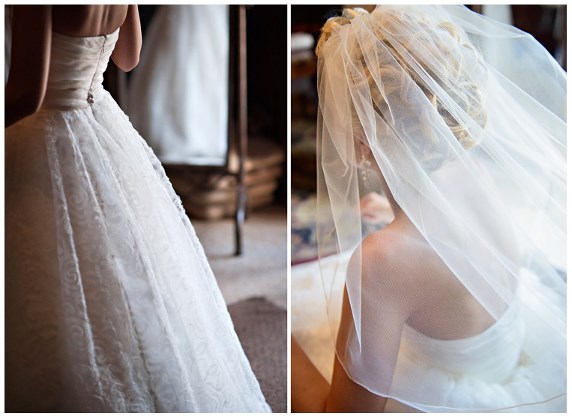 See the texture in Katie's beautiful wedding gown